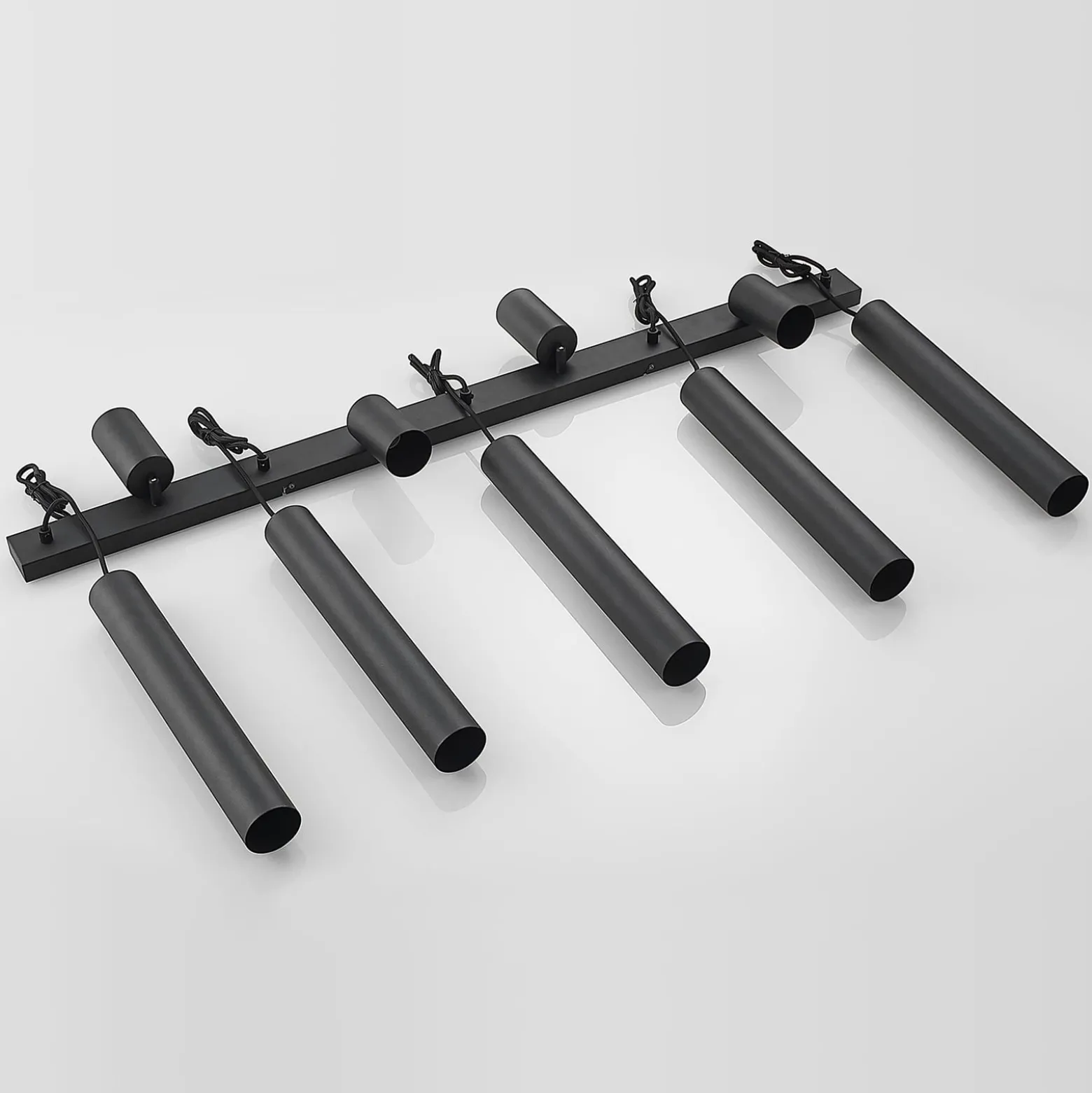 Lindby Hängeleuchte Sanad, 116 cm, 9-flg., schwarz, GU10