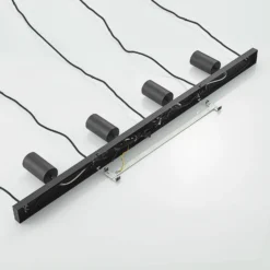 Lindby Hängeleuchte Sanad, 116 cm, 9-flg., schwarz, GU10