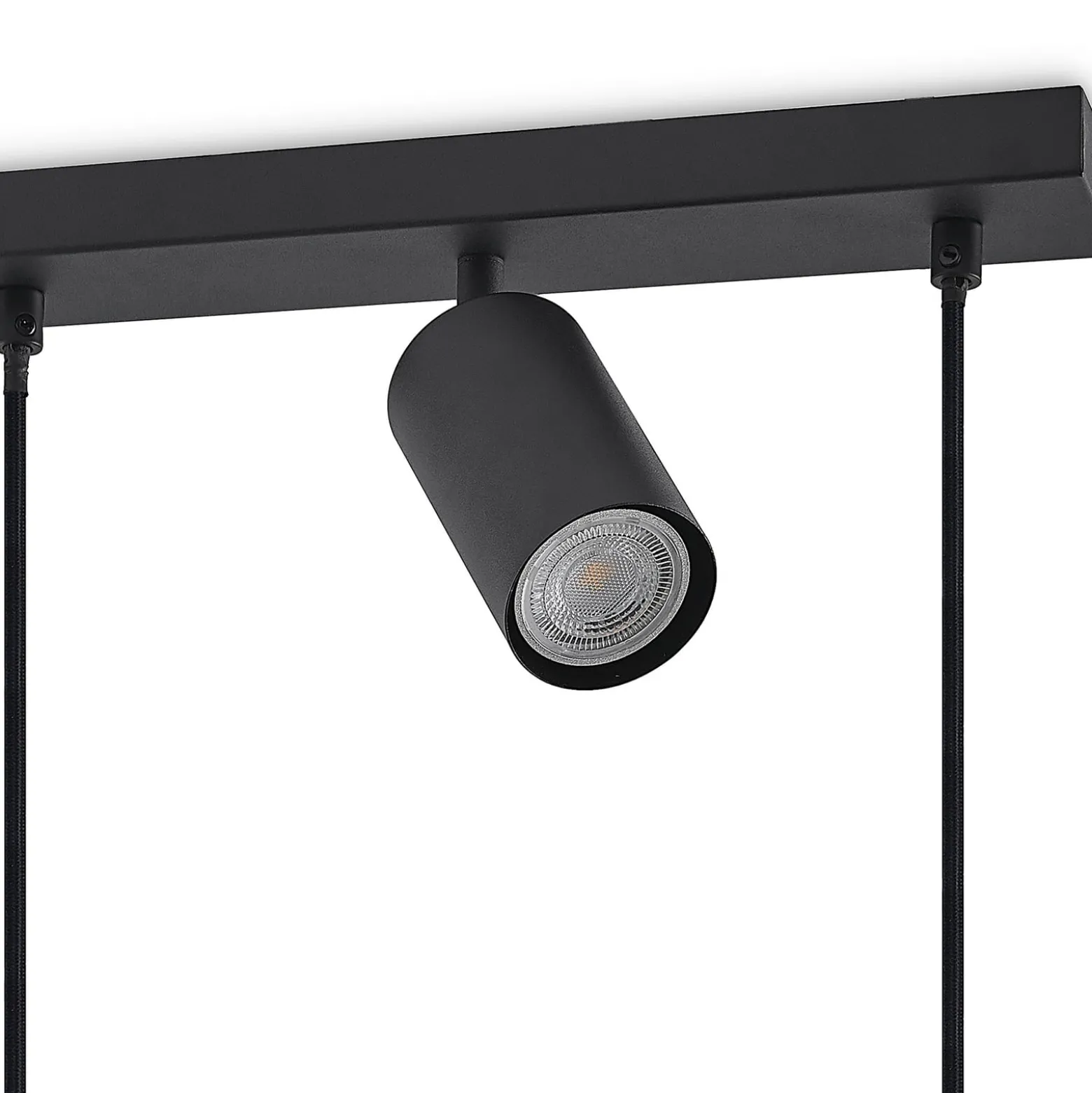 Lindby Hängeleuchte Sanad, 116 cm, 9-flg., schwarz, GU10