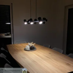 Lindby Hängeleuchte Savoli, 116 cm, schwarz, 6-flg., Stahl