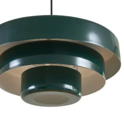 Lindby Hängeleuchte Tivra, grün glänzend, Ø 35 cm, Metall