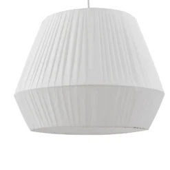 Lindby Hängeleuchte Vitore, Ø 40 cm, Textil, weiß