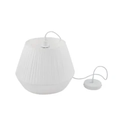 Lindby Hängeleuchte Vitore, Ø 40 cm, Textil, weiß