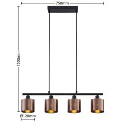 Lindby Joudy Pendellampe, 4-flammig, bronze dunkel