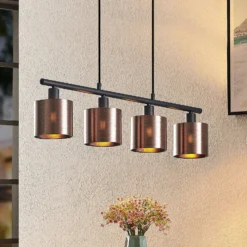 Lindby Joudy Pendellampe, 4-flammig, bronze dunkel