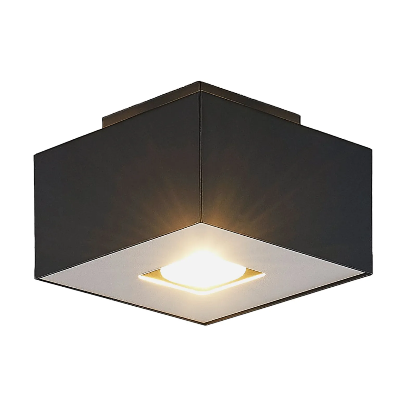 Lindby Kasi Deckenleuchte, schwarz 1-fl. 14 x 14cm