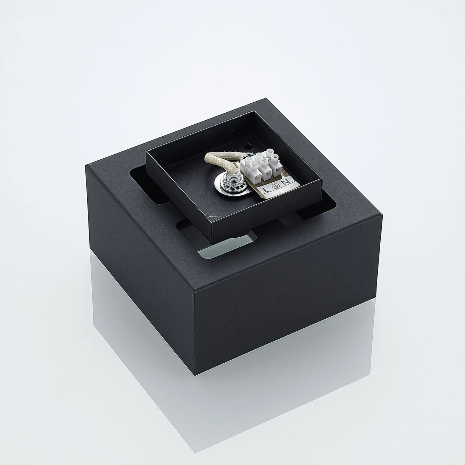 Lindby Kasi Deckenleuchte, schwarz 1-fl. 14 x 14cm