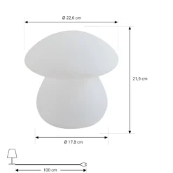 Lindby LED-Akku-Außentischlampe Vernate, RGBW, weiß, dimmbar