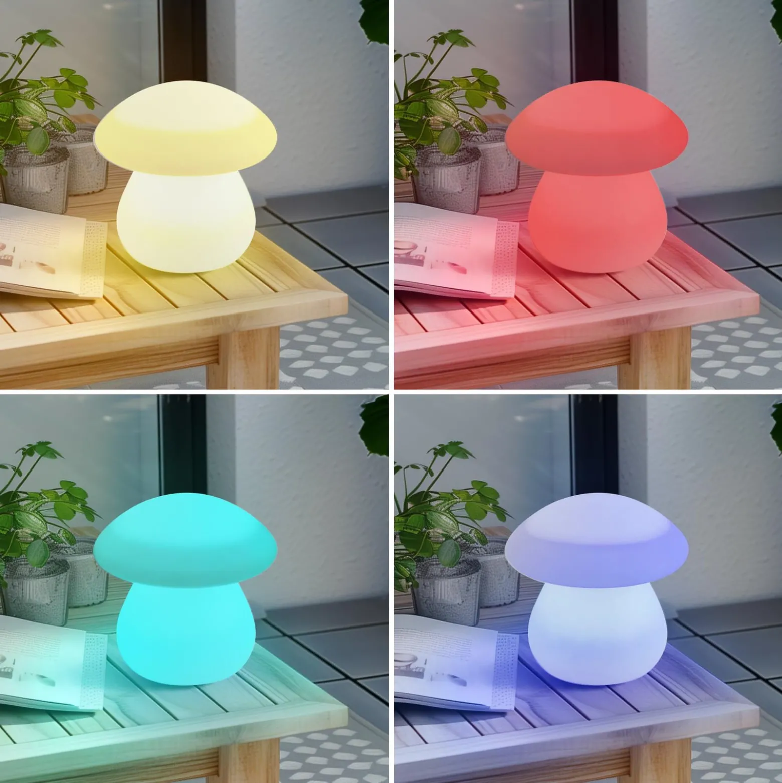 Lindby LED-Akku-Außentischlampe Vernate, RGBW, weiß, dimmbar