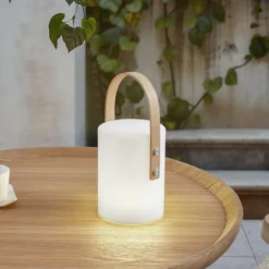 Lindby LED-Akku-Außentischleuchte Juria, weiß, CCT, IP44