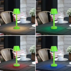 Lindby LED-Akkuleuchte Gaja, grün, USB, IP44, RGBW, dimmbar
