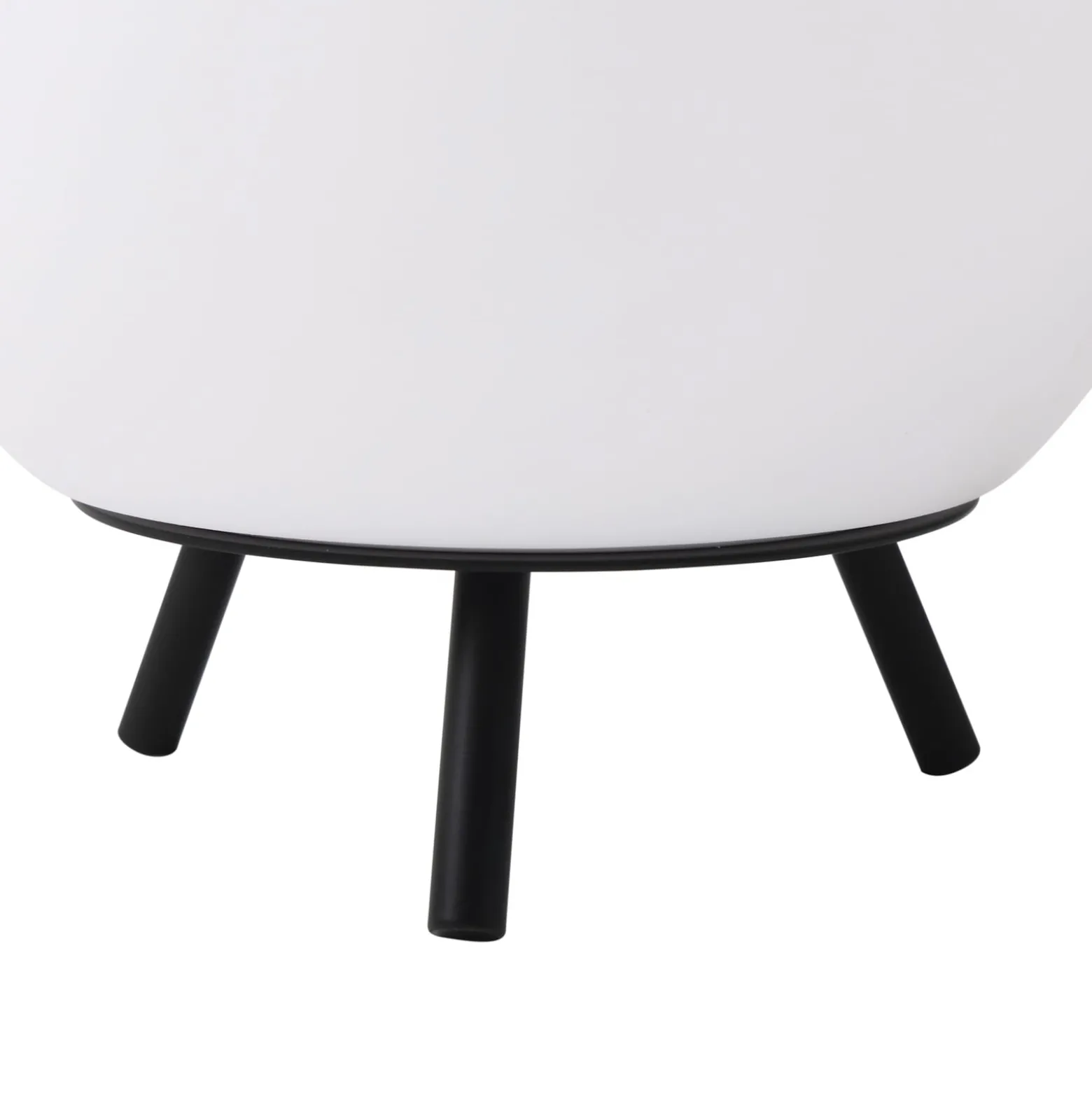 Lindby LED-Akkutischlampe Aurilia, schwarz/weiß, Eisen, IP44