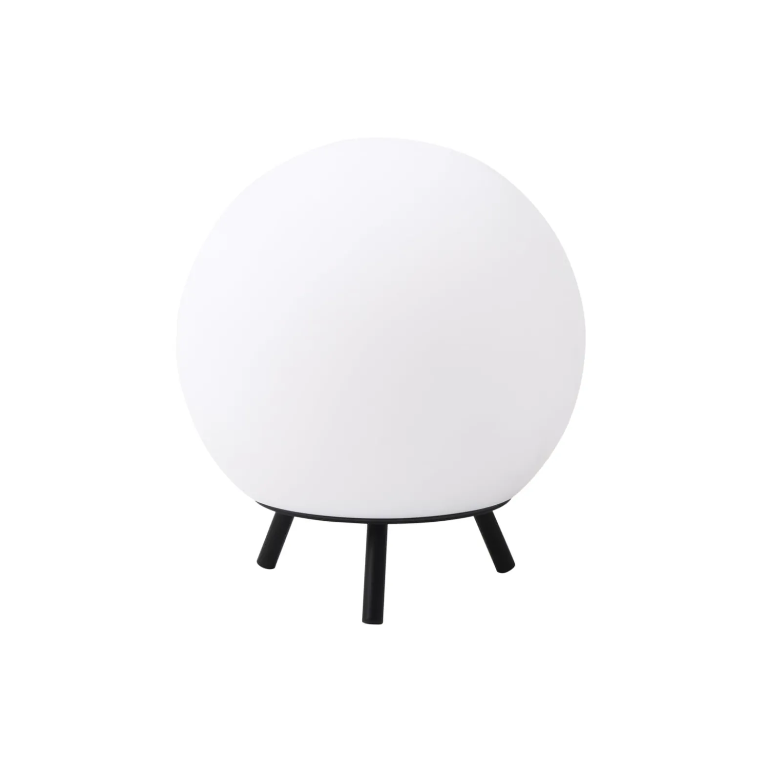 Lindby LED-Akkutischlampe Aurilia, schwarz/weiß, Eisen, IP44