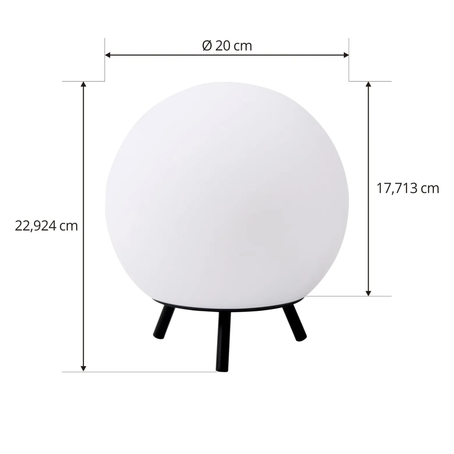 Lindby LED-Akkutischlampe Aurilia, schwarz/weiß, Eisen, IP44