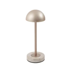 Lindby LED-Akku-Tischlampe Pippin, gold/travertin, IP44