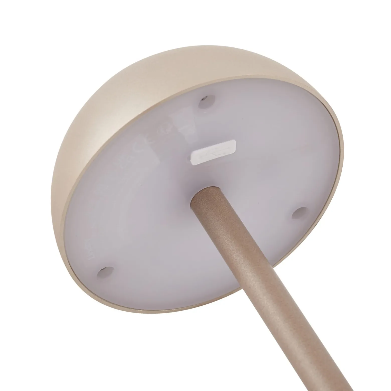 Lindby LED-Akku-Tischlampe Pippin, gold/travertin, IP44