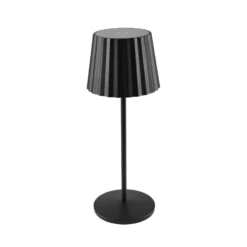 Lindby LED-Akku-Tischleuchte Esali, schwarz, Metall, IP65