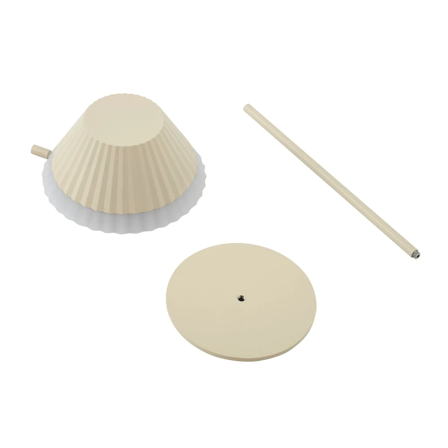 Lindby LED-Akku-Tischleuchte Ilvi, beige, Alu, Ø 17,5 cm