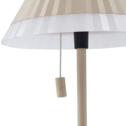 Lindby LED-Akku-Tischleuchte Ilvi, beige, Alu, Ø 17,5 cm