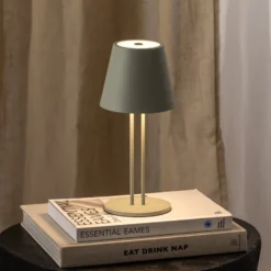 Lindby LED-Akkutischleuchte Janea TWIN, grün, Metall