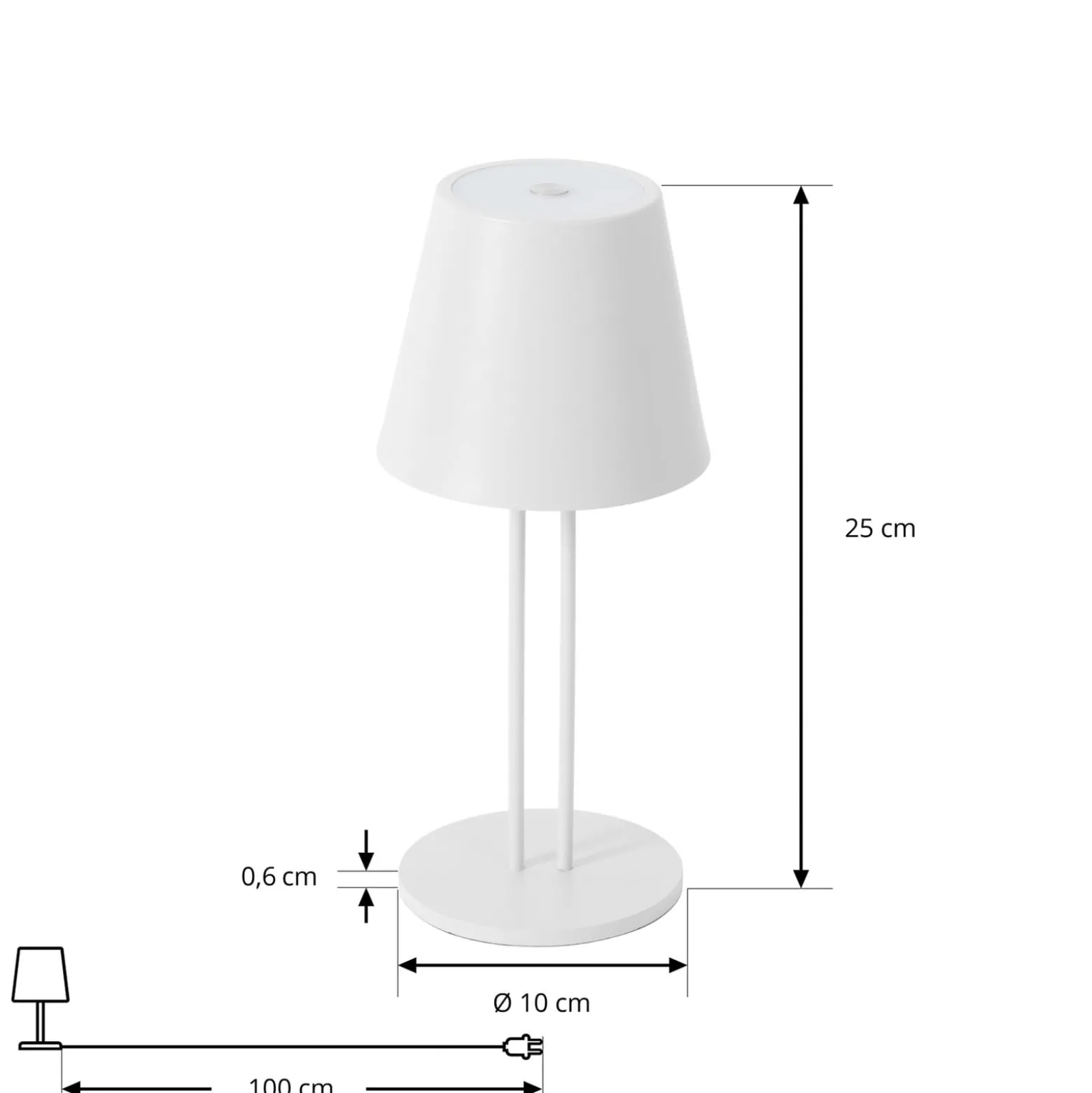 Lindby LED-Akkutischleuchte Janea TWIN, weiß, Metall