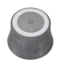 Lindby LED-Akkutischleuchte Linor, rauchgrau, USB, dimmbar