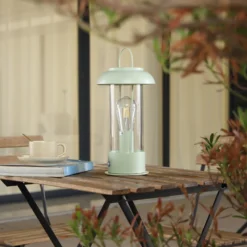 Lindby LED-Akkutischleuchte Yvette, grün, IP44, Touchdimmer