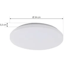 Lindby LED-Außendeckenleuchte Doki, 34 cm, weiß, Kunststoff