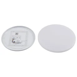 Lindby LED-Außendeckenleuchte Doki, 34 cm, weiß, Kunststoff