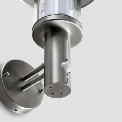 Lindby LED-Außenwandlampe Gregory, Sensor, edelstahl, IP44