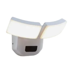 Lindby LED-Außenwandlampe Nikias, 30 cm, Sensor, 2-fl., weiß