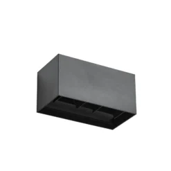Lindby LED-Außenwandlampe Nivar, eckig, schwarz, 20cm, IP54