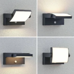 Lindby LED-Außenwandlampe Sherin, anthrazit, Sensor, IP54