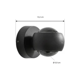Lindby LED-Außenwandstrahler Focra, schwarz, 2-fl, CCT, IP54