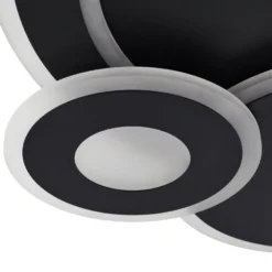 Lindby LED-Deckenlampe Briar, schwarz, Metall, Fernbedienung