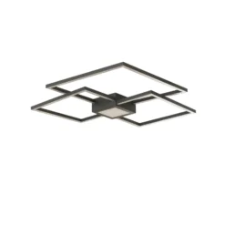 Lindby LED-Deckenlampe Duetto, 65 cm, anthrazit, 38 W, Alu