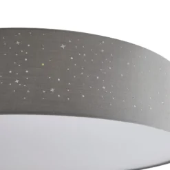 Lindby LED-Deckenlampe Ellamina, 60 cm, hellgrau, Textil