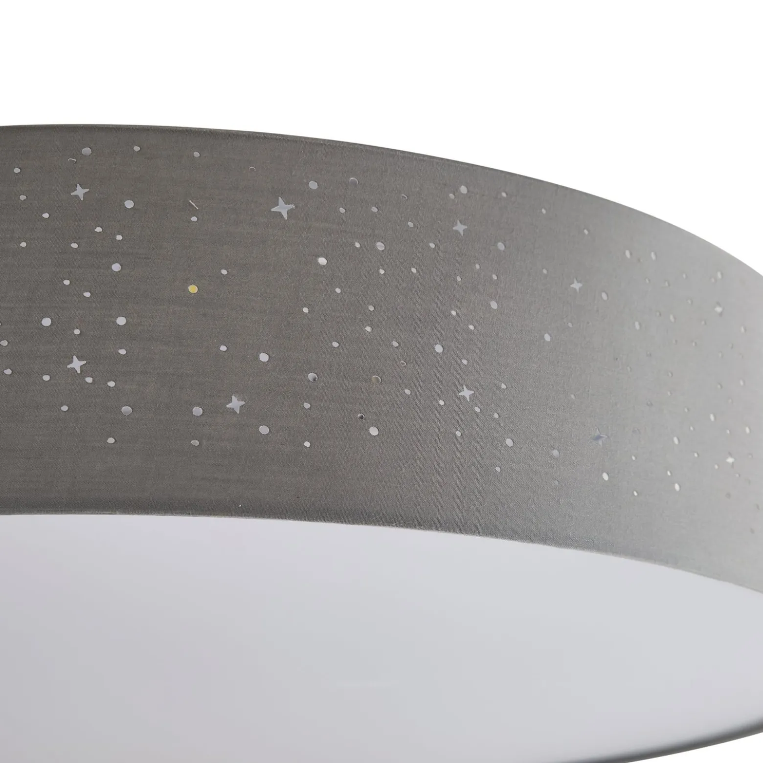 Lindby LED-Deckenlampe Ellamina, 60 cm, hellgrau, Textil