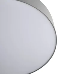 Lindby LED-Deckenlampe Ellamina, 60 cm, hellgrau, Textil