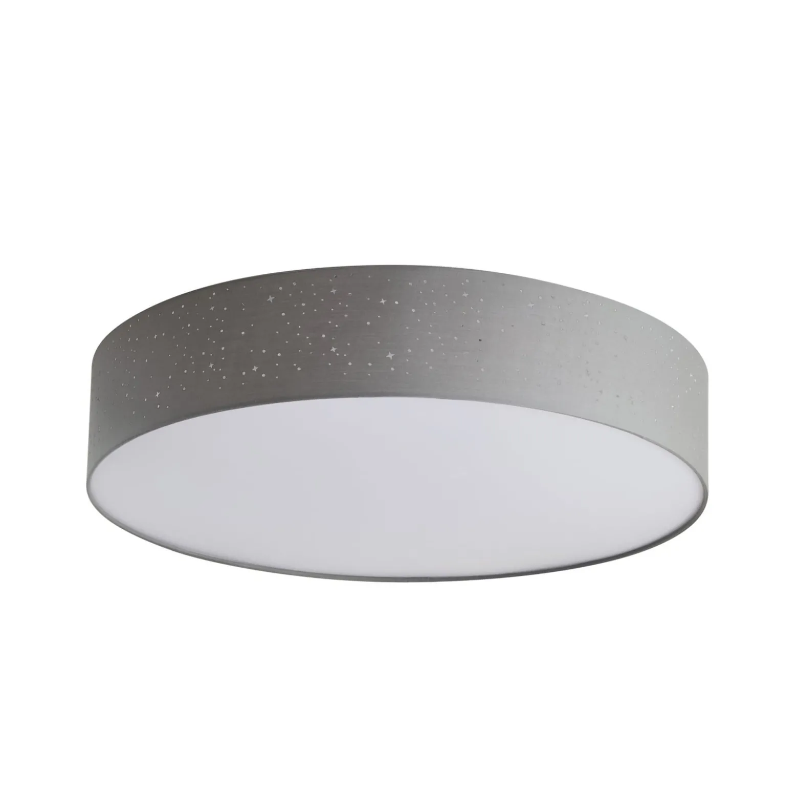 Lindby LED-Deckenlampe Ellamina, 60 cm, hellgrau, Textil