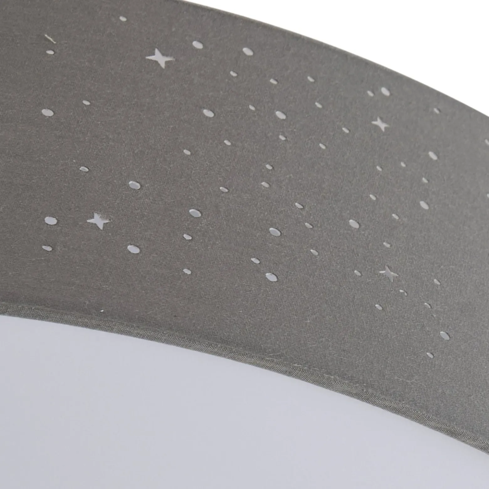 Lindby LED-Deckenlampe Ellamina, 60 cm, hellgrau, Textil