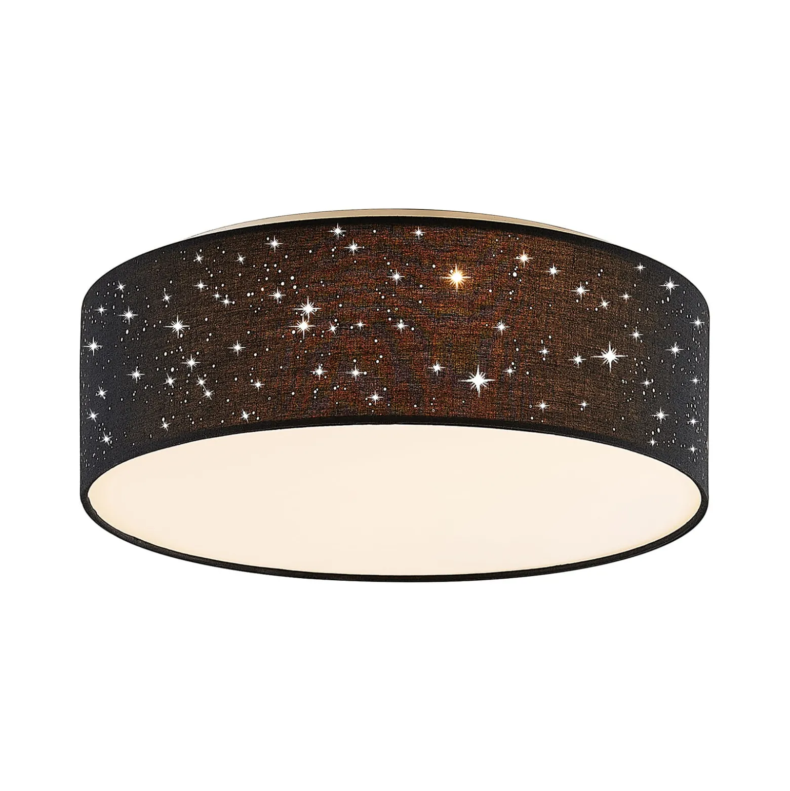 Lindby LED-Deckenlampe Ellamina, 40 cm, schwarz, Textil