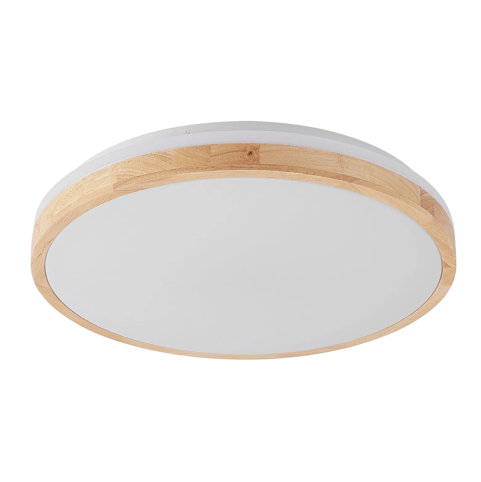 Lindby LED-Deckenlampe Emiva, Ø 49 cm, Holz hell, CCT