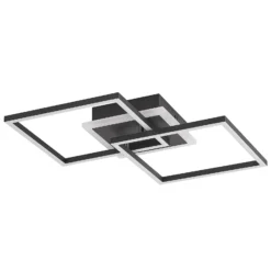 Lindby LED-Deckenlampe Fjardo, eckig, schwarz, CCT, Remote