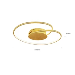 Lindby LED-Deckenlampe Joline, Ø 45 cm, goldfarben, Metall