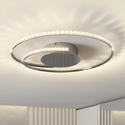 Lindby LED-Deckenlampe Joline, Ø 45 cm, Kristalle, Metall