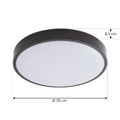 Lindby LED-Deckenlampe Medon, Ø 38 cm, schwarz, IP44, Metall