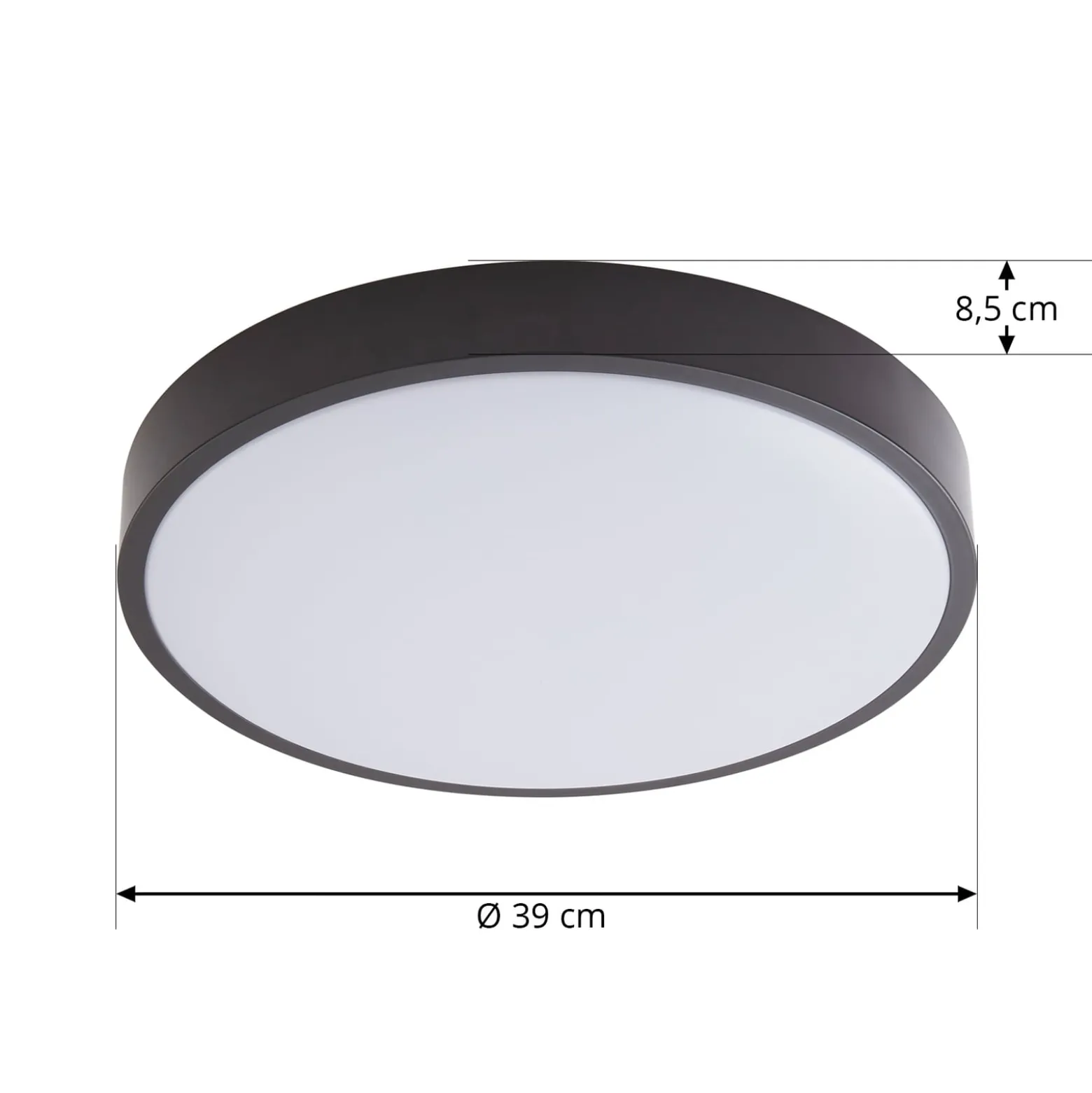 Lindby LED-Deckenlampe Medon, Ø 38 cm, schwarz, IP44, Metall