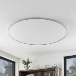 Lindby LED-Deckenlampe Narima, 4.000 K, Ø 100 cm, silber