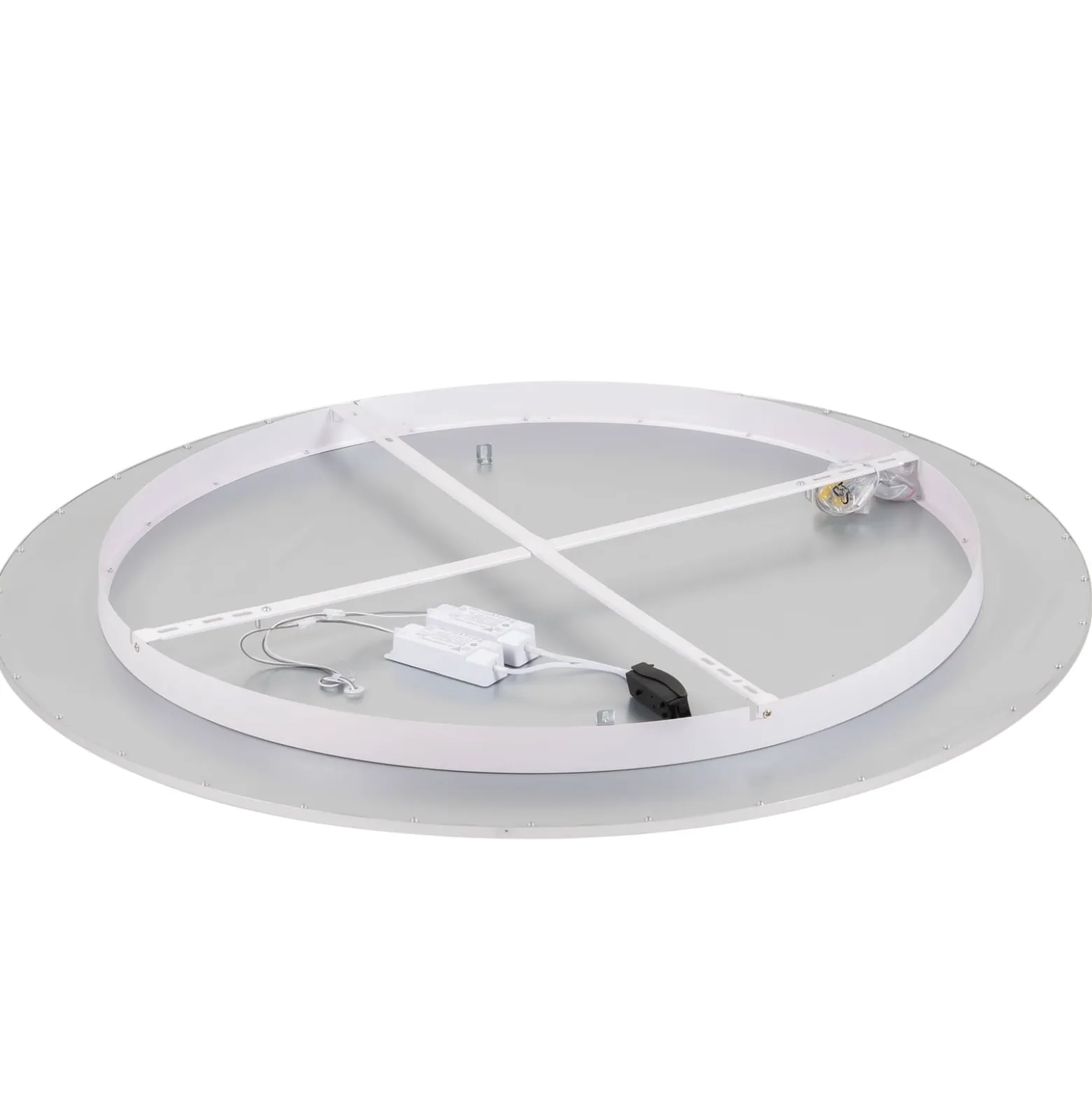 Lindby LED-Deckenlampe Narima, 4.000 K, Ø 100 cm, silber